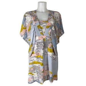 Anthropologie Twinkle by Wenlan Silk Airy Abstract Print Print Mini Dress